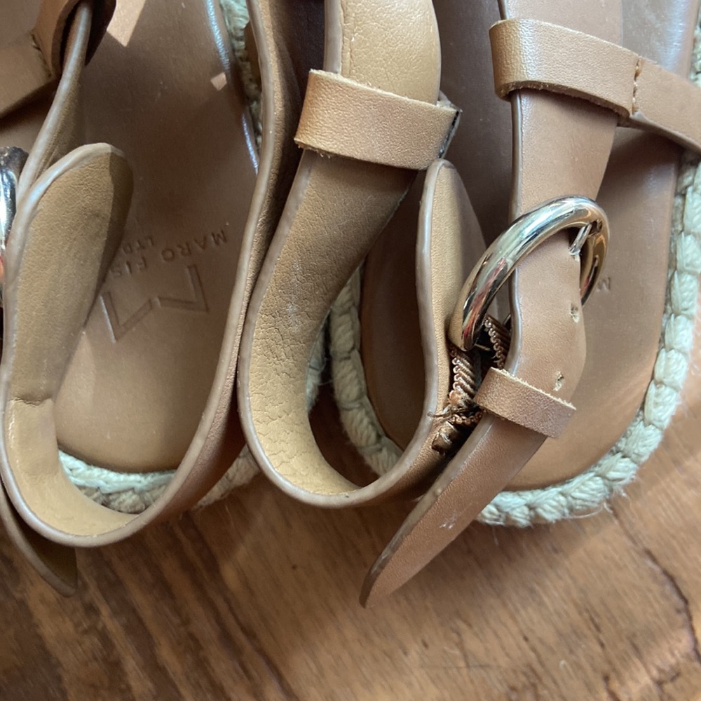 Marc Fisher Size 7.5 Camel Colored Espadrille San… - image 4